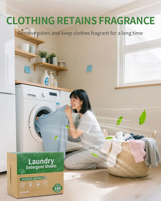 Biyolojik olarak ayrıştırılabilir çamaşır deterjanı levhaları 11*14cm 2.8-3g/levha derin temizlik için %50 aktif bileşen