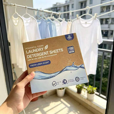 Bitkisel Bazlı Yüzey Aktif Madde Çamaşır Deterjanı Yaprakları, %55'in Üzerinde Aktif Madde ve Entegre Kumaş Yumuşatma Bakımı