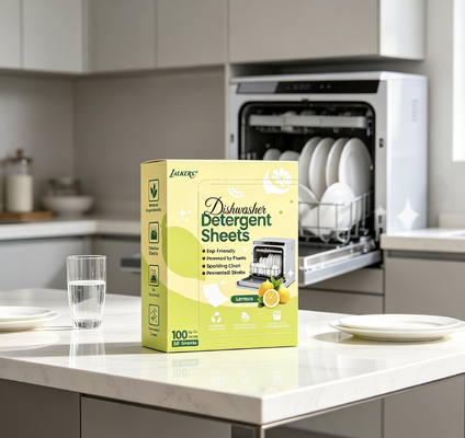 Plastiksiz Zehirli olmayan yumuşak formül bulaşık çamaşırları bulaşık makinesi deterjan şeritleri